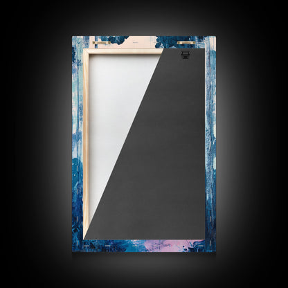 Misty Forest, moody art, birch tree art, pine tree art, landscape painting, gift idea for her, Framed Canvas Print, bedroom art