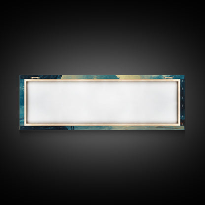 Moonlit Sailboat Canvas Print Dramatic Ocean Wall Art, Coastal Nautical Painting, Dark Blue Seascape, Moody Living Room Decor