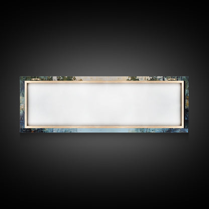 Tranquil River Framed Canvas Print Nature Landscape Art Rustic Cabin Decor Serene Waterfall Painting Lodge Wall Art Autumn Forest Scene