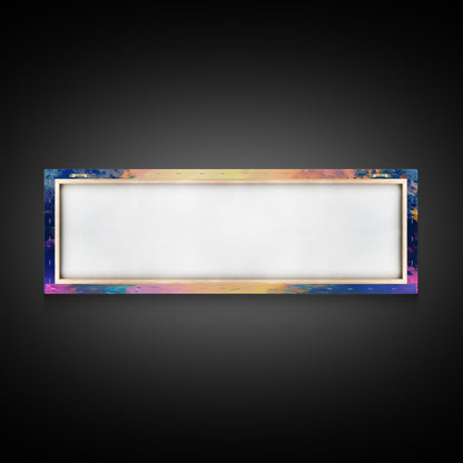 Vibrant Sunset River Framed Canvas Print, Colorful Nature Art, Dreamy Landscape Painting, Living Room Wall Art, Boho Sunset Decor