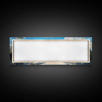 Tranquil Ocean Beach View Canvas Print, Coastal Wall Art, Blue Nautical Decor, Modern Seascape Painting, Beach House Decor