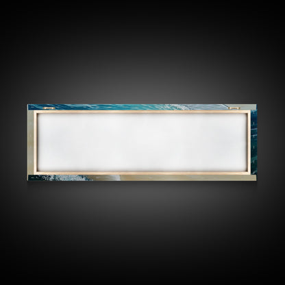 Gentle Ocean Wave Shoreline Canvas Print, Coastal Wall Art, Beach Serenity Painting, Calming Seaside Decor, Zen Living Room Artwork