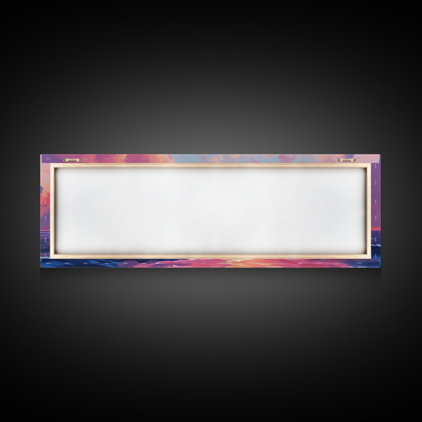 Pink Sunset, Romantic Ocean Painting, Vibrant Seascape Wall Art, Coastal Home Decor, Canvas Print, Dreamy Sky, Bedroom Artwork