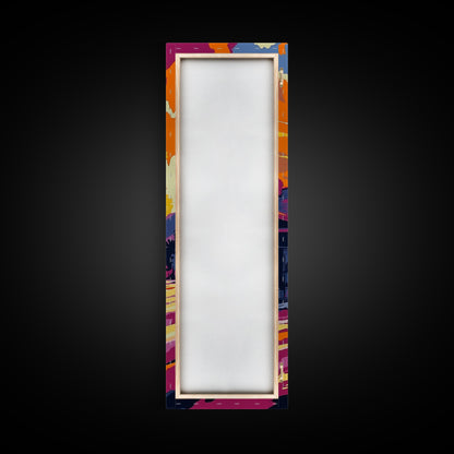 Old Western Town, Golden Sunset, Colorful Landscape, Framed Canvas Print, Rustic Wall Art, Country Home Decor, Warm Fall Aesthetic