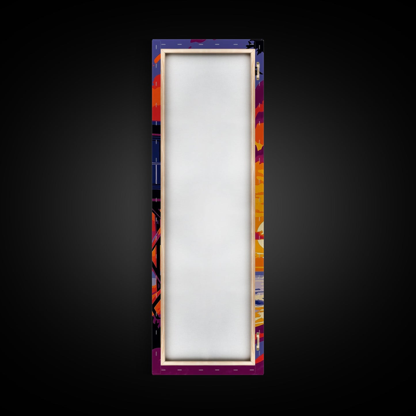 Lifeguard Tower, Ocean Sunset, Beach House Art, Framed Canvas Print, Coastal Wall Decor, Vibrant Seascape Painting, Nautical Decor