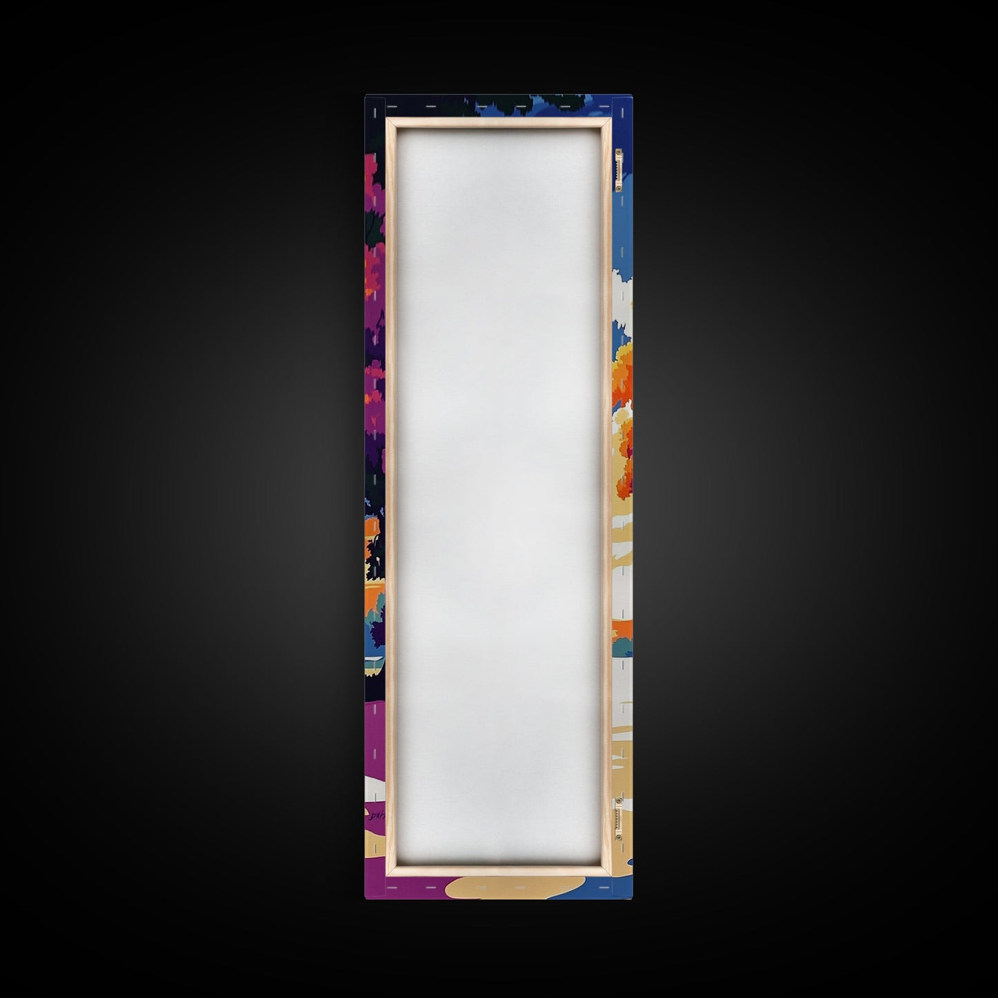 Tree, Orange Leaves, River, Reflection, Canvas Print, Fall Landscape, Rustic Decor, Cabin Wall Art, Vibrant Autumn Art, Office Wall Art