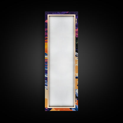 Tranquil Shoreline Sunset, Framed Canvas Print, Serene Beach Art, Vibrant Ocean View, Coastal Living Decor, Boho Aesthetic