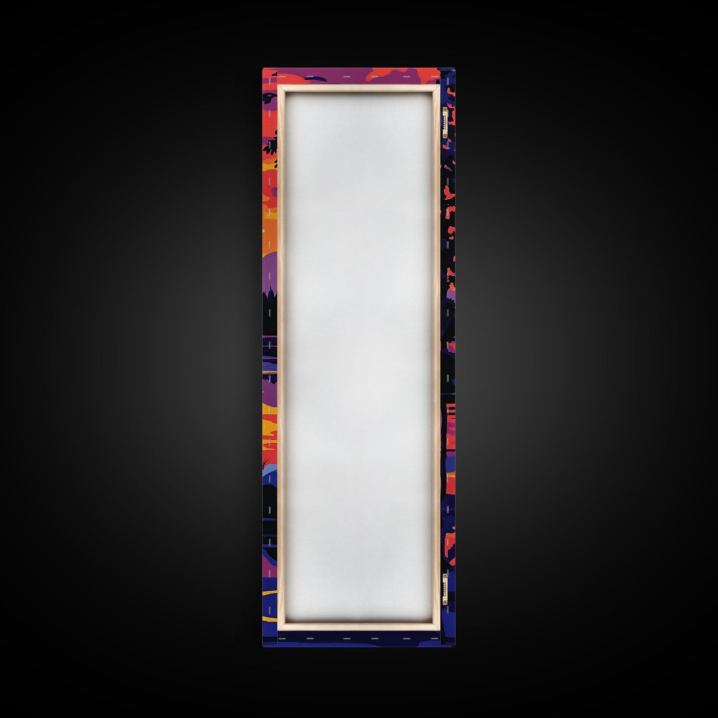 Serene Lake Sunset, Tranquil Nature Wall Art, Scenic Landscape Print, Warm Color Painting, Fall Home Decor, Framed Canvas Print