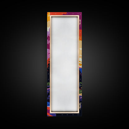 Canyon Sunset Scene, Vibrant Nature Wall Art, Desert Landscape Print, Warm Color Home Decor, Living Room Art, Framed Canvas Print