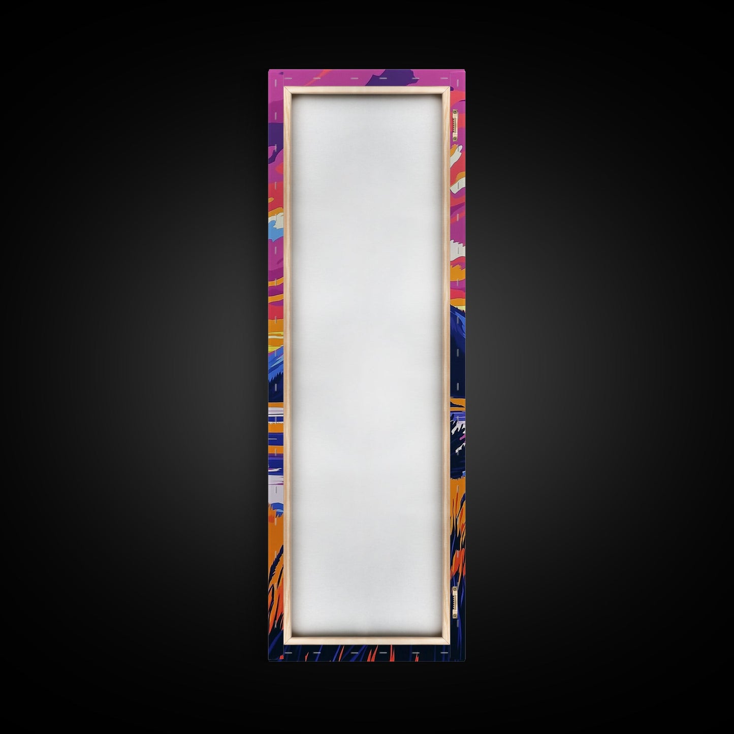 Mountain Sunset, Lake Reflection, Vibrant Landscape Art, Nature Print, Modern Cabin Decor, Living Room Wall Art, Canvas Print