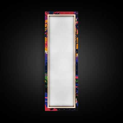 Autumn Forest, River Reflection, Vibrant Nature, Framed Canvas Print, Cabin Wall Art, Cozy Fall Decor, Rustic Retreat, Relaxing