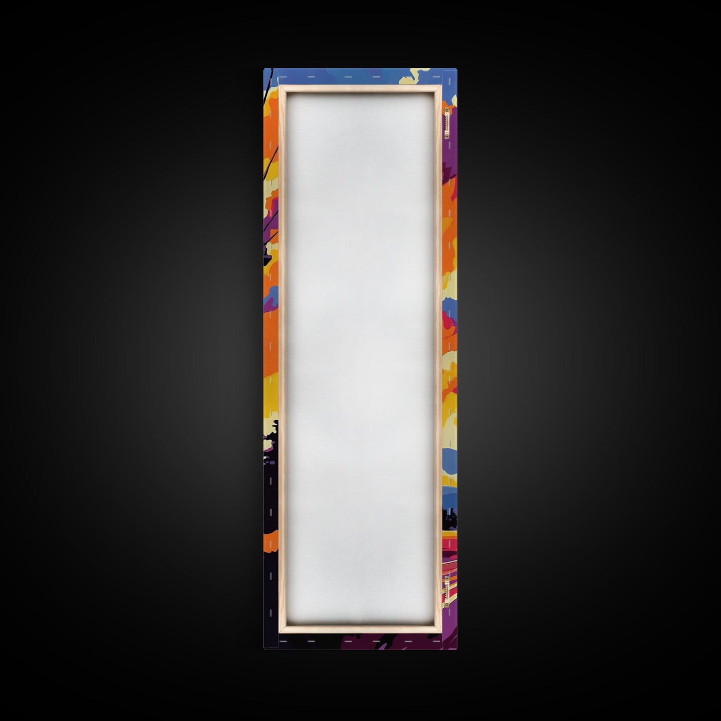 Power Lines, Sunset Sky Art, Road Trip Aesthetic, Vibrant Landscape Print, Colorful Nature Scene, Wanderlust Decor, Framed Canvas Print