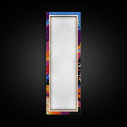 Golden River, Sunset Meadow, Vibrant Sky, Nature Wall Art, Framed Canvas Print, Boho Home Decor, Peaceful Landscape Aesthetic