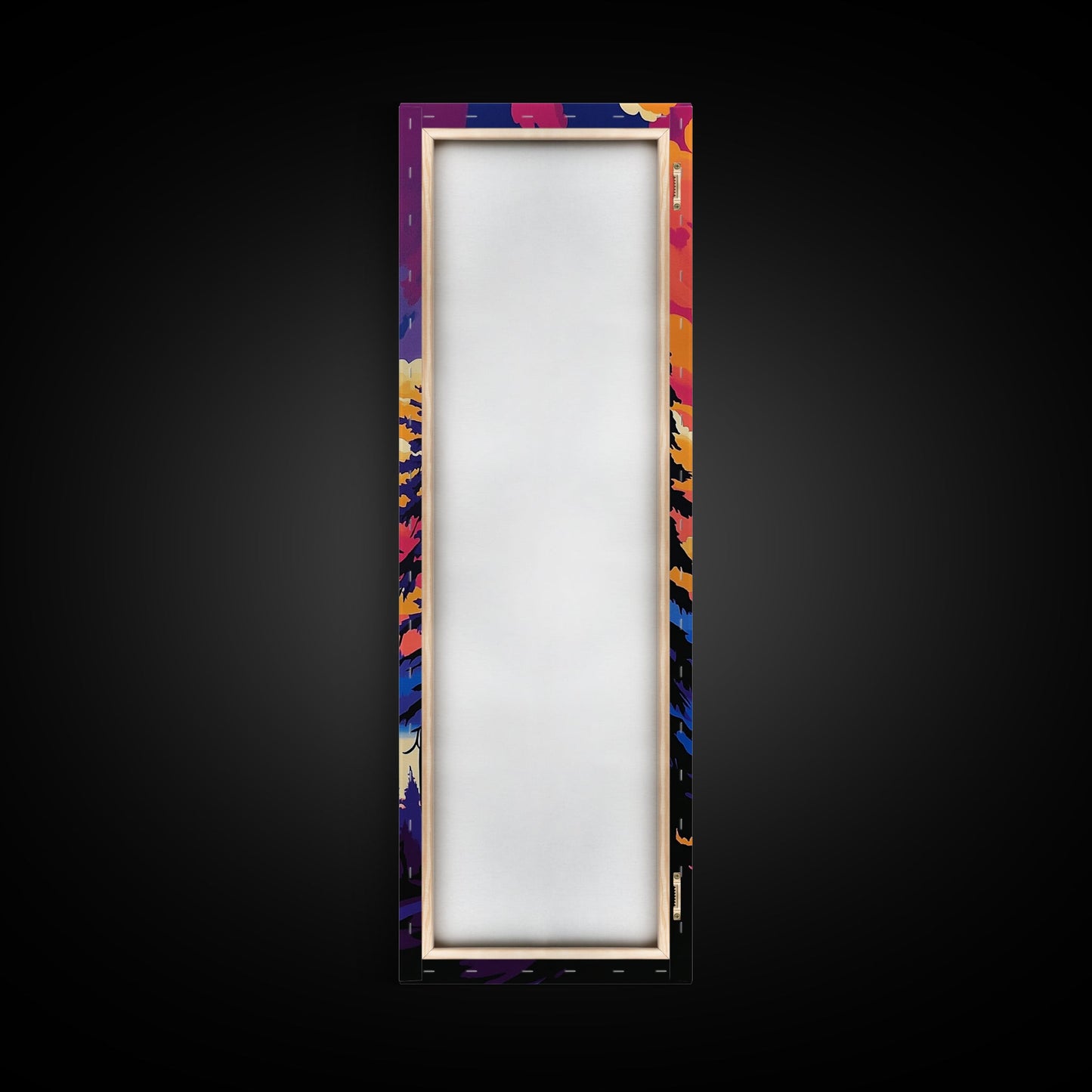 Mountain Glow, Vibrant Landscape Art, Nature Inspired Home Decor, Sunset Reflection Painting, Framed Canvas Print, Cozy Autumn Colors