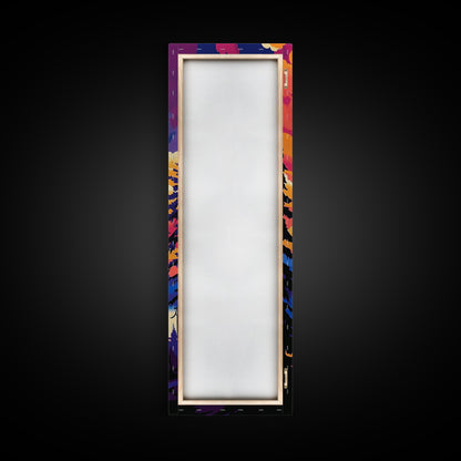 Mountain Glow, Vibrant Landscape Art, Nature Inspired Home Decor, Sunset Reflection Painting, Framed Canvas Print, Cozy Autumn Colors