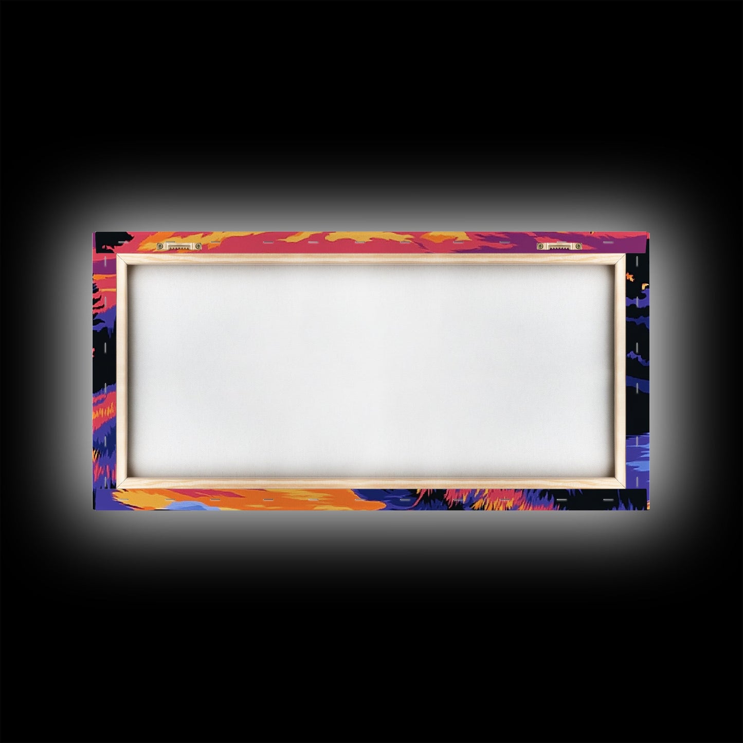 „Bergfluss im Glanz“, Leinwanddruck, Ruhige Landschaftskunst, Lebendige Naturszene, Rustikale Wanddekoration, Wohnzimmerkunst, Hüttenästhetik