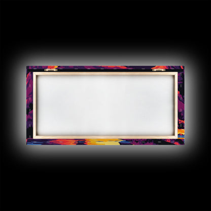 Canyon View, River Sunset, Majestic Landscape, Southwest Decor, Warm Tones, Nature Escape, Living Room or Office, Framed Canvas Print