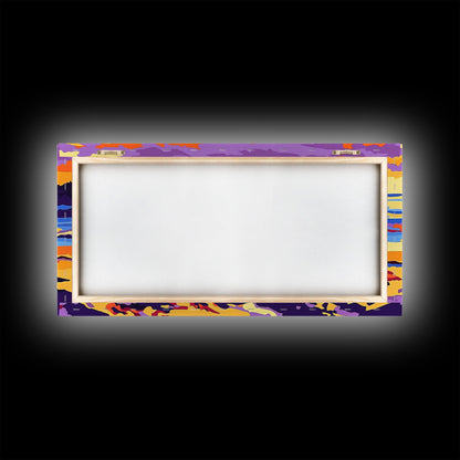 Beach Buoy, Coastal Sunset Painting, Vibrant Nautical Art, Ocean Shore Decor, Framed Canvas Print, Bathroom Wall Art, Beach House Style