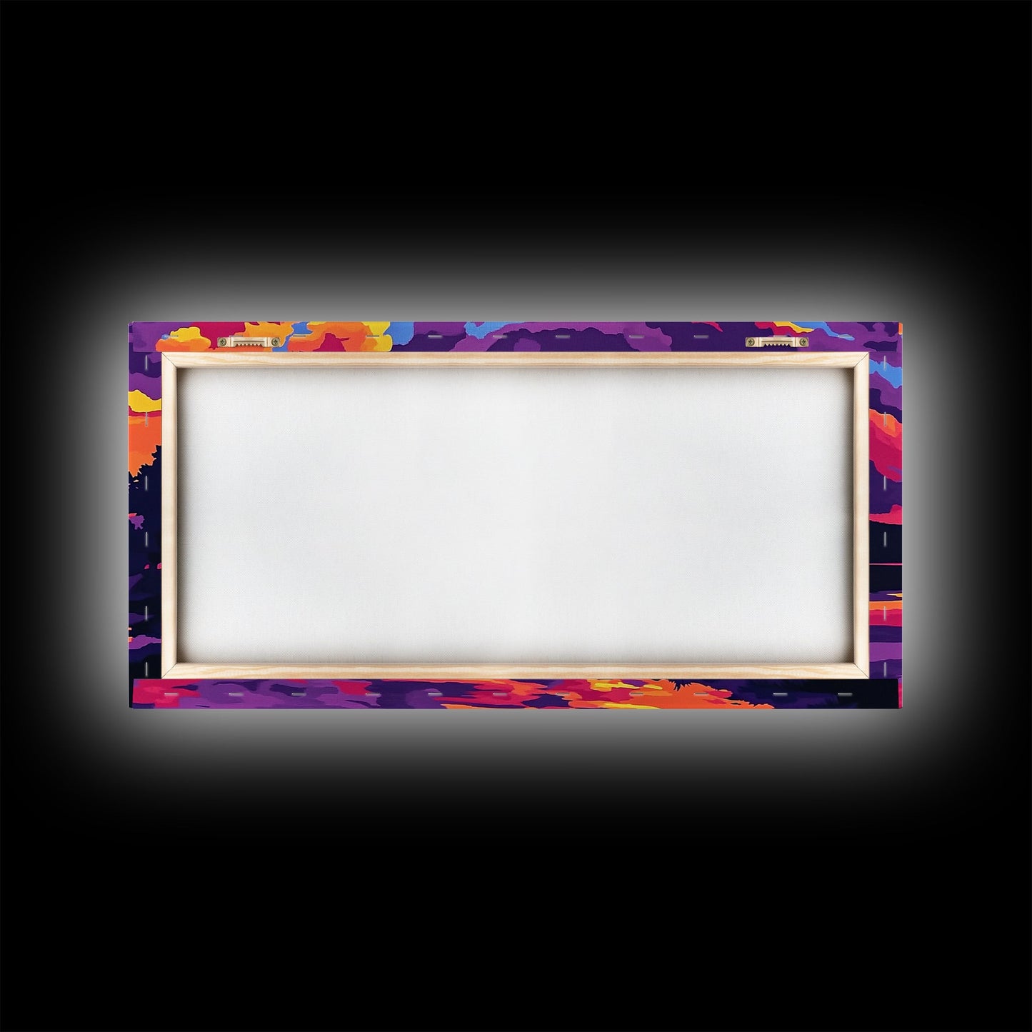 Dramatic Beach Sunset, Vibrant Sky Art, Colorful Coastal Print, Bold Nature Painting, Modern Home Wall Decor, Framed Canvas Print