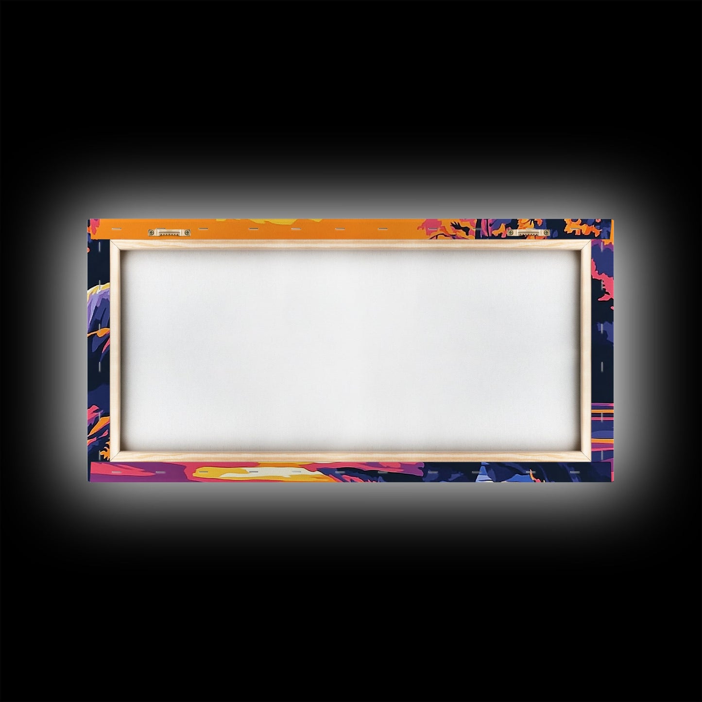 Waterfall, Forest, Autumn Sunset, Peaceful Scenery, Framed Canvas Print, Cabin Retreat, Rustic Home, Relaxing Nature, Vibrant Colors