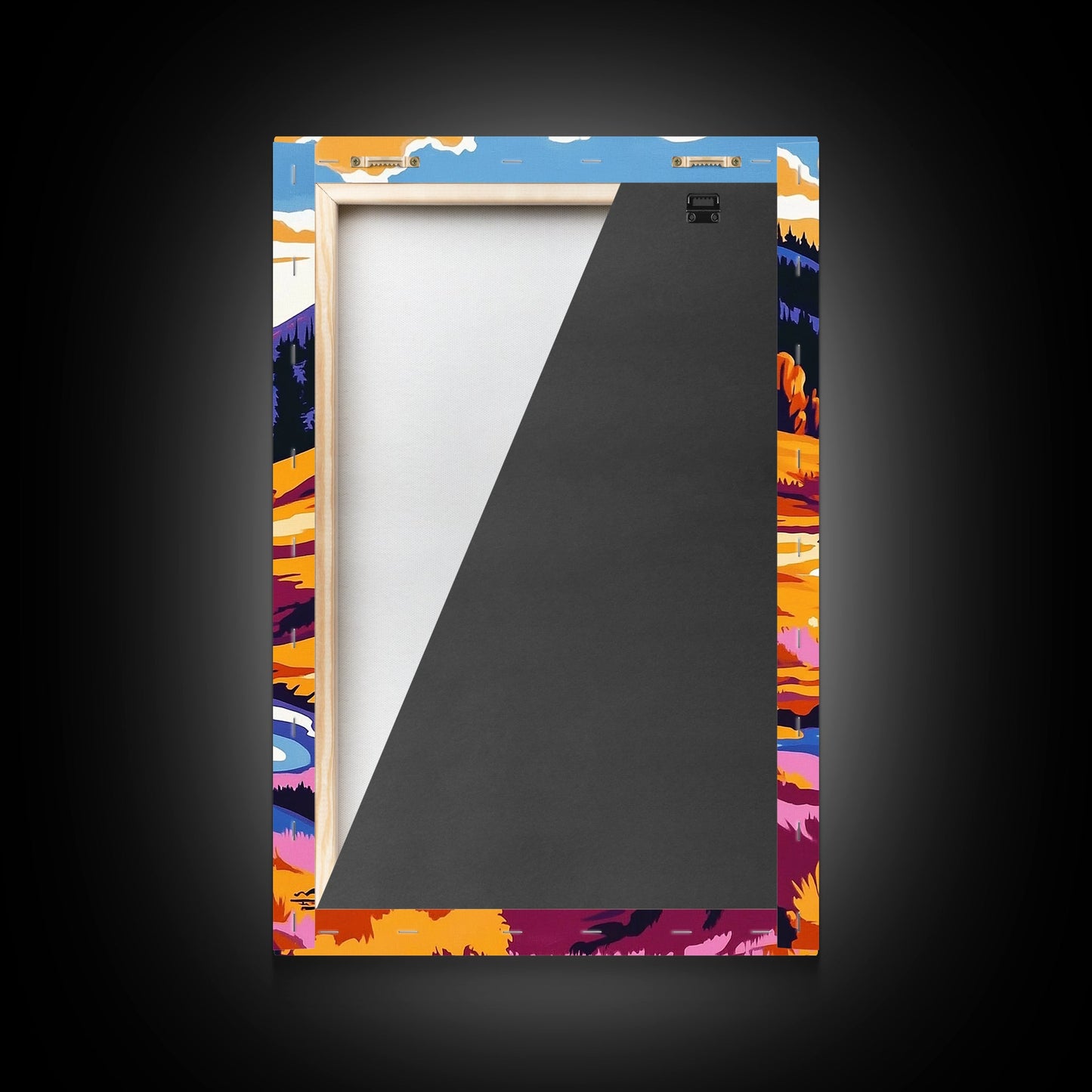 Autumn River, Valley, Canvas Print, Vibrant Fall Landscape, Cabin Wall Decor, Warm Color Palette, Nature Lover Gift, Cozy Home Wall Art