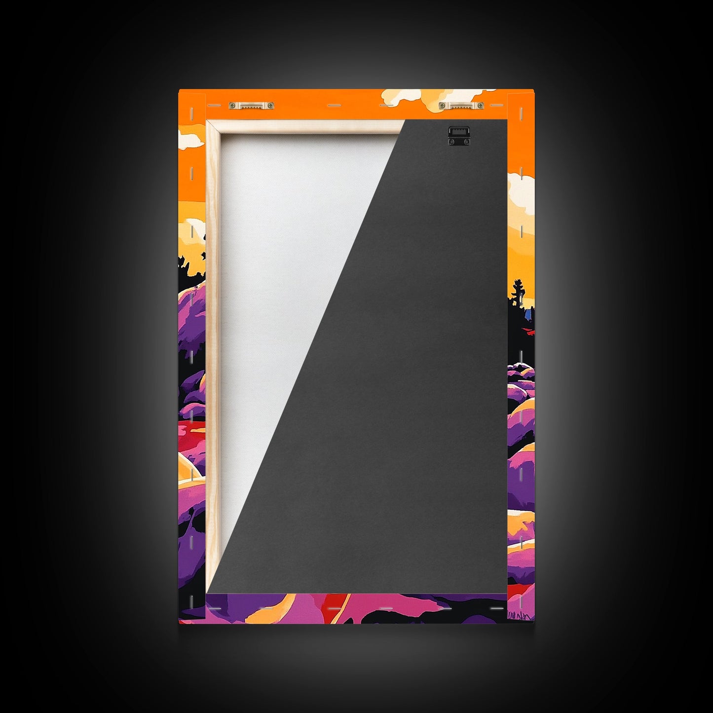 Sunset River, Nature Wall Art, Vibrant Landscape, Autumn Decor, Framed Canvas Print, Living Room Art, Bold Colors, Modern Art