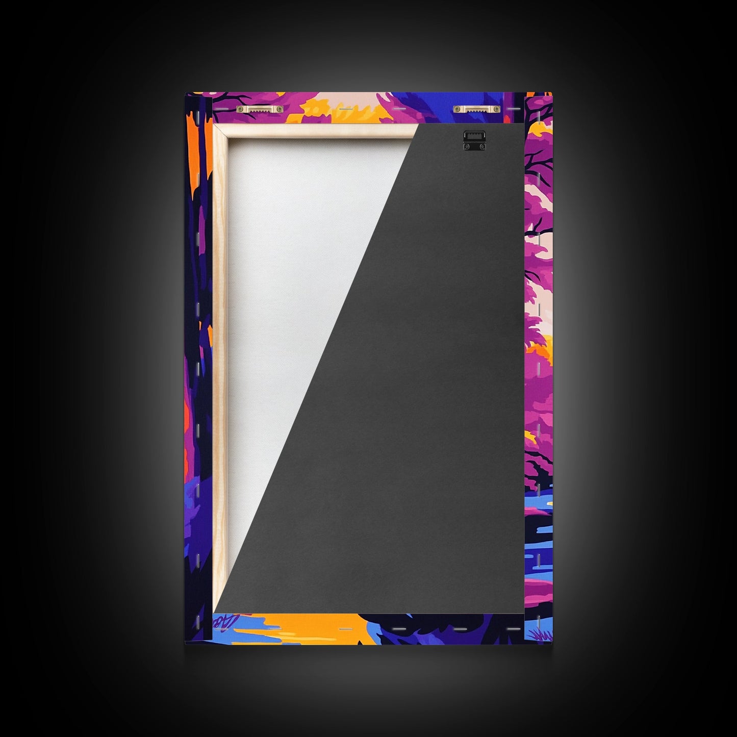 Enchanted River, Fantasy Landscape, Bright Colors, Nature Inspired, Canvas Print, Mystical Forest Art, Living Room Wall Art