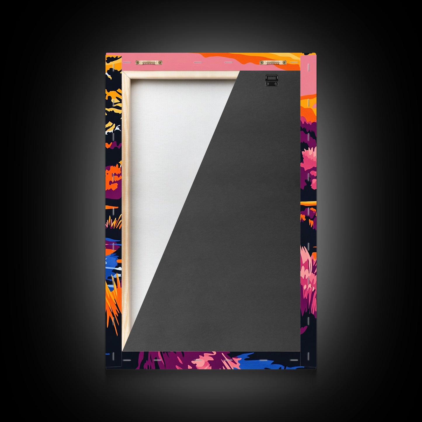 Tranquil Stream, Sunset Reflection, Framed Canvas Print, Cozy Wall Art, Nature Retreat Decor, Living Room Artwork, Serene Landscape