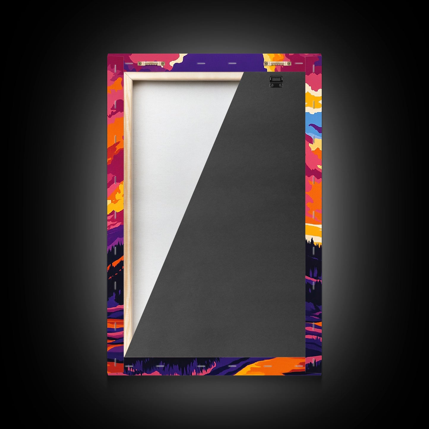 Alpine Reflection, Mountain Lake, Vibrant Wilderness, Canvas Print, Cabin Decor, Nature Painting, Sunset Colors, Adventure Art