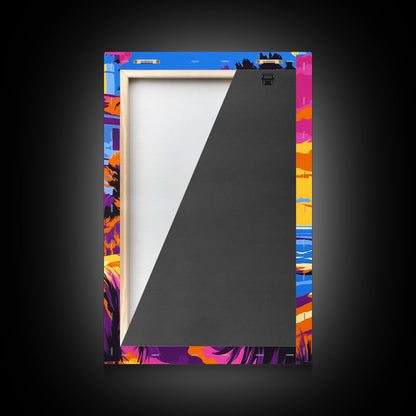 Coastal Home, Seaside Escape, Beach House, Canvas Print, Ocean Wall Art, Vibrant Summer Decor, Living Room Wall Art