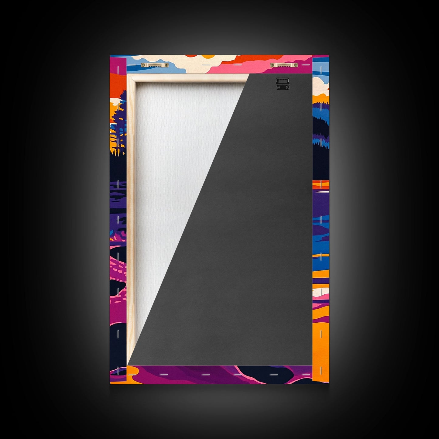 Lake, Reflective Sunset, Tranquil Nature, Canvas Print, Serene Landscape, Home Wall Art, Mountain View Decor, Living Room Artwork