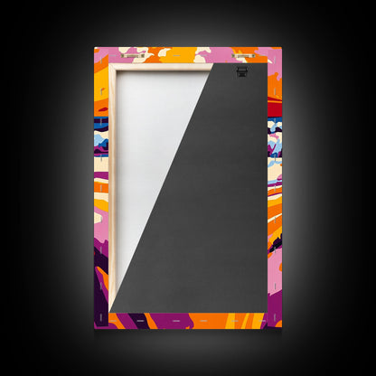 Starfish Beach, Ocean Sunset, Coastal Decor, Framed Canvas Print, Nautical Wall Art, Beach House Decor, Vibrant Painting, Summer Vibes