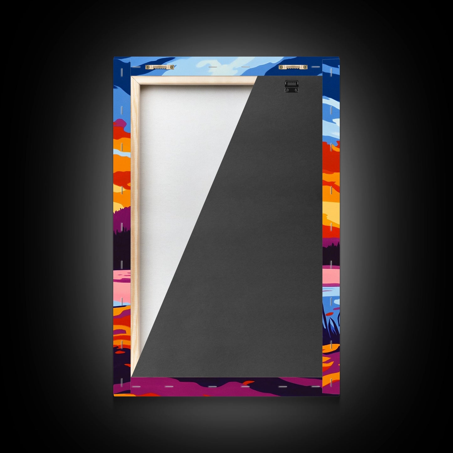 Lantern Glow, Rustic Camping Art, Warm Night Scene, Sunset Painting, Framed Canvas Print, Cabin Wall Art, Nature Decor, Outdoor Aesthetic