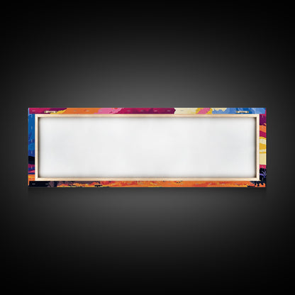 Mountain Clouds, colorful sunset, nature scenery, abstract sky painting, vibrant home decor, Office Wall Art, Framed Canvas Print