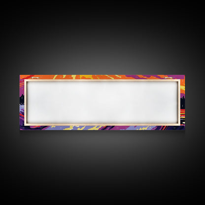 Ocean Waves, Fiery Sunset, Framed Canvas Print, Bold Seascape Art, Nature Scene, Coastal Home Decor, Modern Wall Art, Office Decor