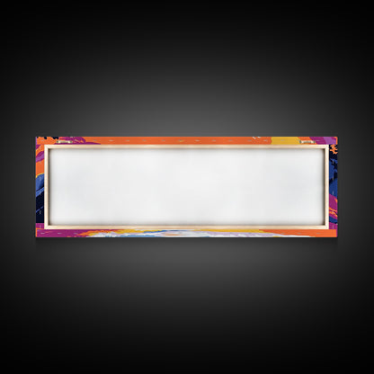 Cliffside Beach, Ocean Waves, Sunset Paradise, Framed Canvas Print, Coastal Landscape Art, Relaxing Home Decor, Vibrant Summer Vibes