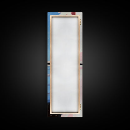 Pink Clouds, Water Reflection, Abstract Horizon, Framed Canvas Print, Modern Art, Living Room Decor, Minimalist Aesthetic, Pastel Print