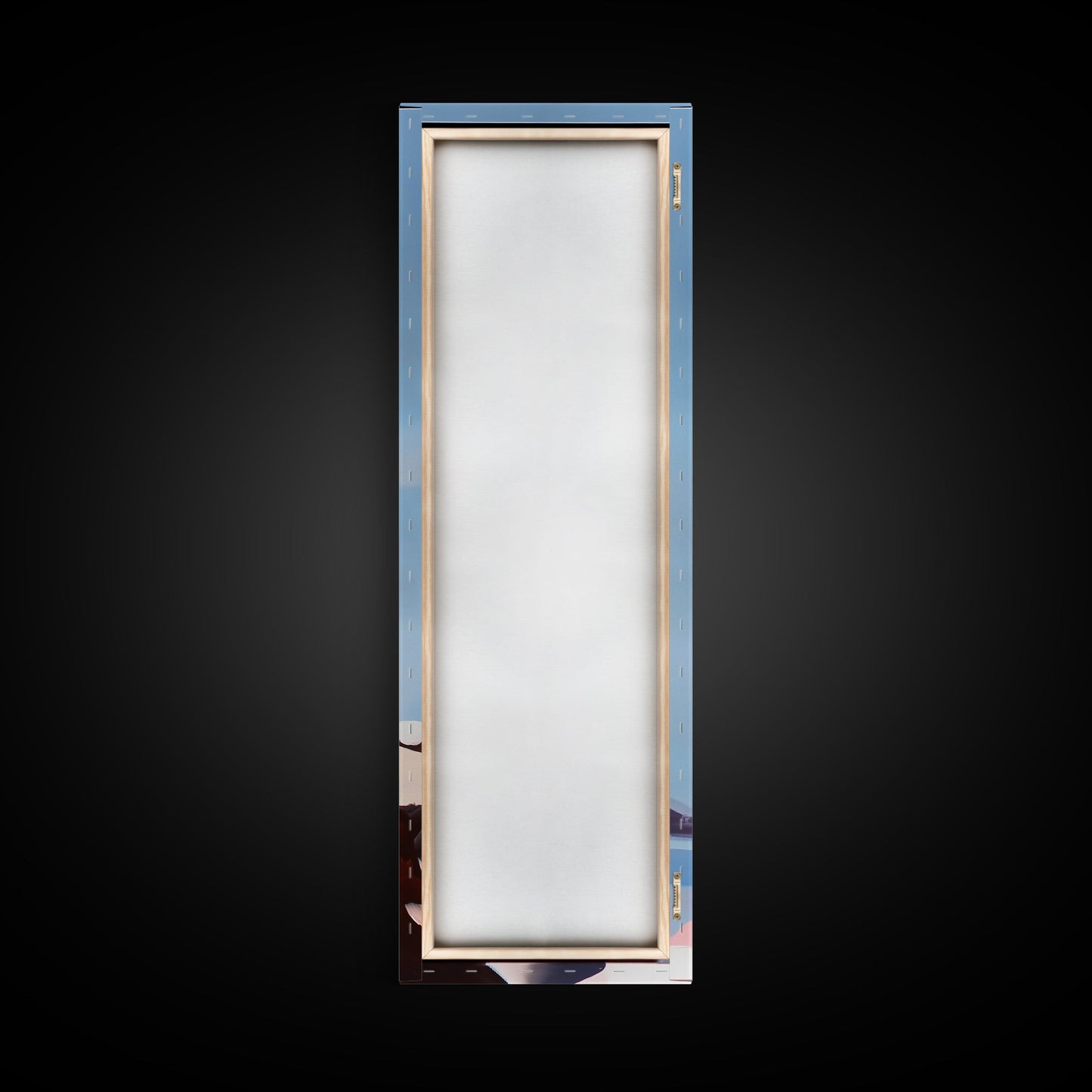 Surreale Felsformation, abstrakte Naturkunst, verträumtes Landschaftsgemälde, minimalistischer blauer Himmel, Wandbild fürs Büro, Leinwanddruck