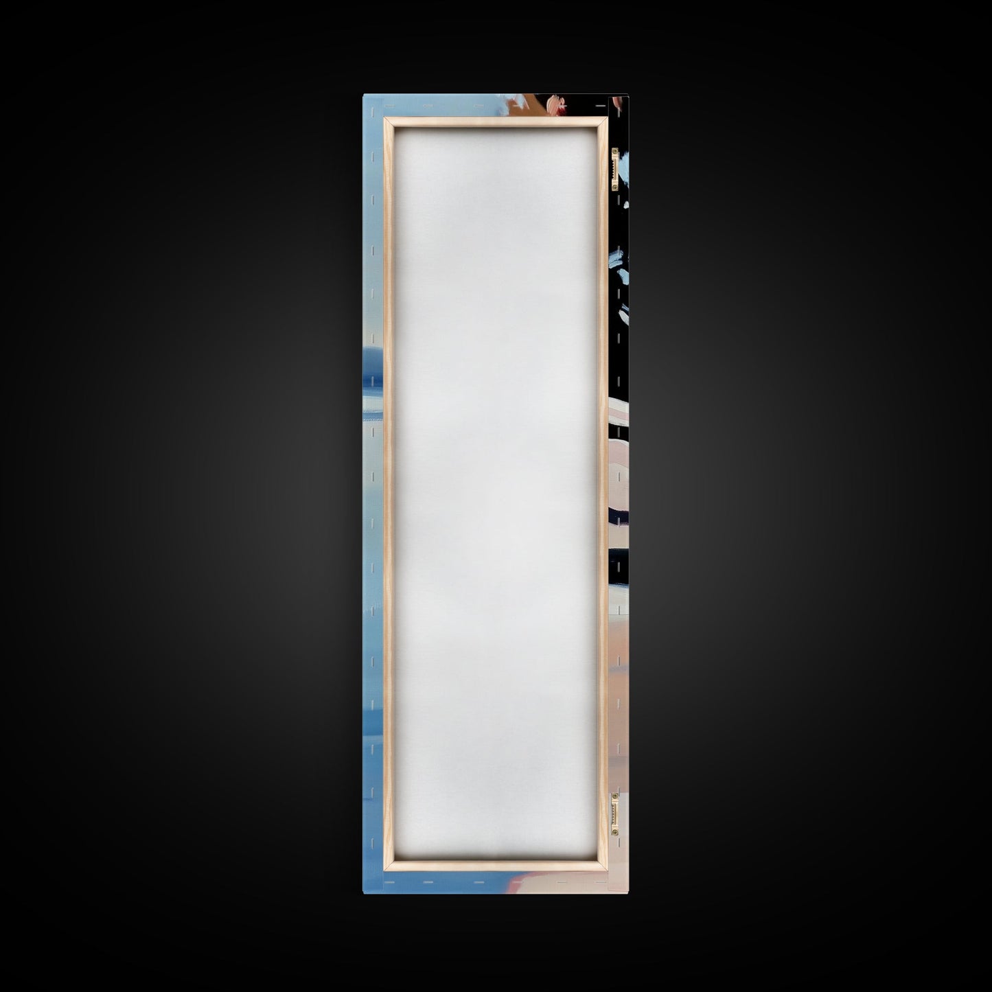 Lakeside Serenity, Peaceful Water Reflection, Tranquil Nature Painting, Forest Blue Landscape, Rustic Cabin Decor, Framed Canvas Print