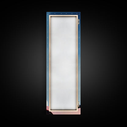 Lighthouse, Coastal Art, Nautical, Beach House Decor, Ocean Wall Art, Minimalist Seascape, Blue Wall Art, Framed Canvas Print