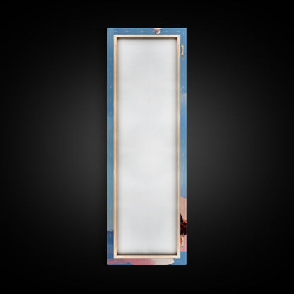 Lighthouse, Pink Sky, Nautical, Coastal Wall Art, Beach Home Decor, Ocean Painting, Modern Seascape, Framed Canvas Print