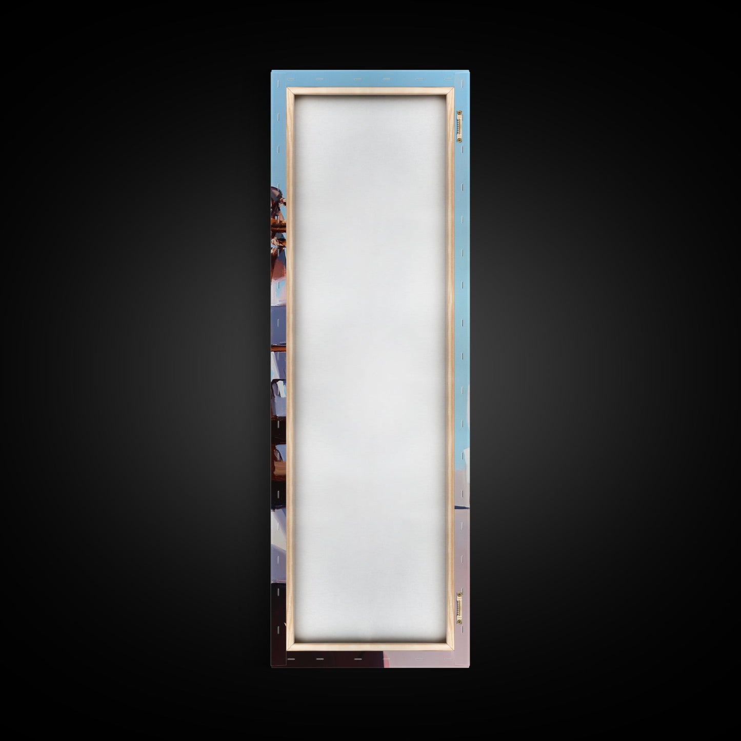 Nautical Ladder, Rustic, Beach House Decor, Coastal Wall Art, Ocean Painting, Blue Tones, Minimalist Seascape, Canvas Print