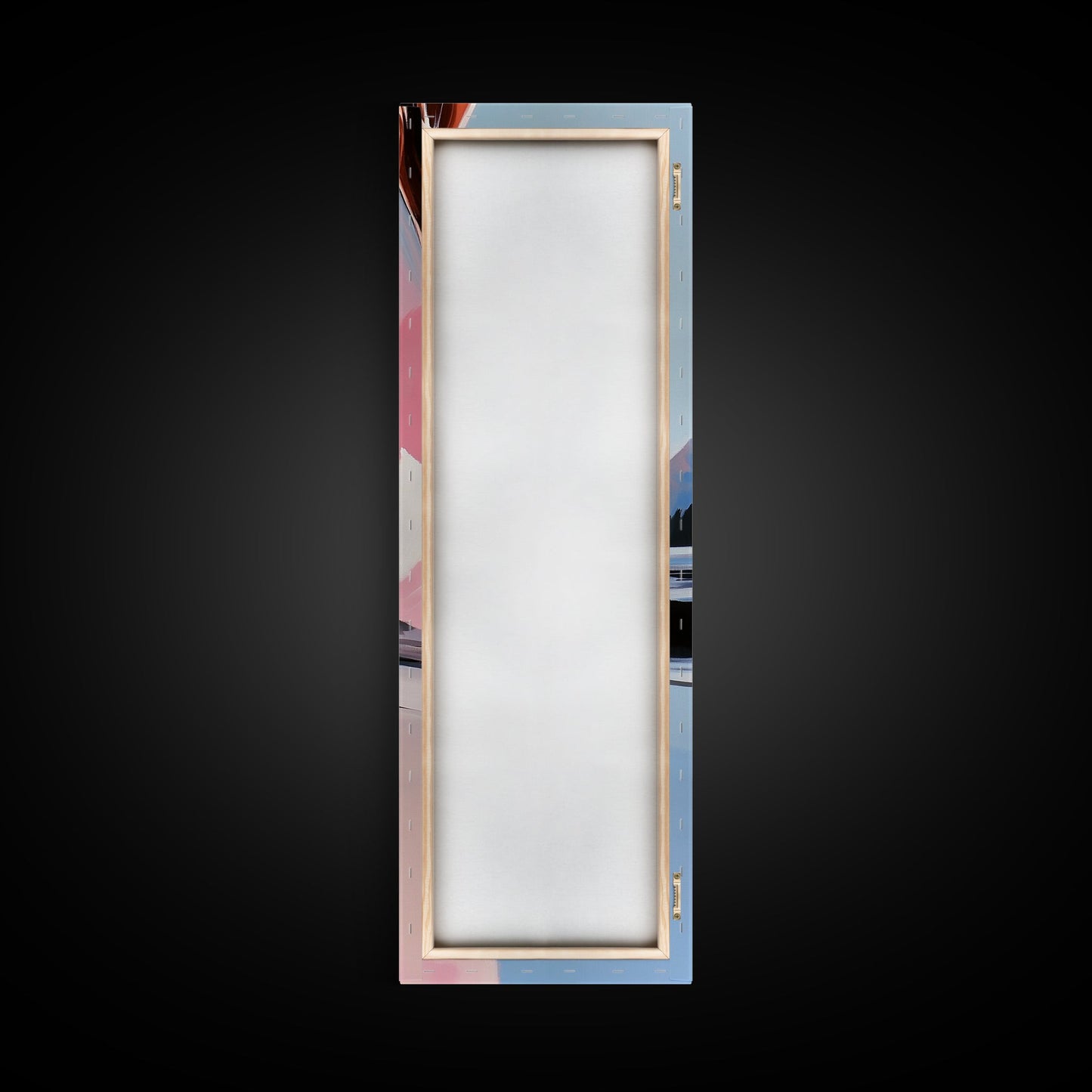 Scenic Lakeside, Moody Landscape, Framed Canvas Print, Nature Art, Soft Earthy Colors, Living Room Wall Art, Modern Minimalist