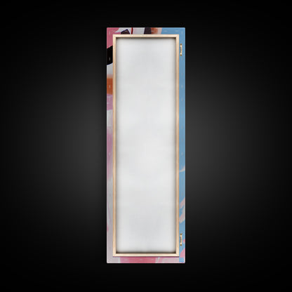 Pink Rope, Nautical Charm, Coastal Decor, Canvas Print, Boho Wall Art, Minimalist Painting, Ocean Art, Pastel Tones, Gift, Blue