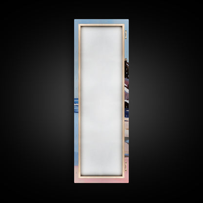 Zen-Reflexionen, vom Wasser inspirierte Kunst, minimalistische Strandszene, ruhiges Naturgemälde, entspannende Dekoration, moderner gerahmter Leinwanddruck