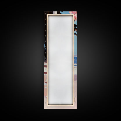 Sunlit Forest, Tree Shadows, Nature Wall Art, Framed Canvas Print, Rustic Aesthetic, Cozy Decor, Cabin Artwork, Minimalist Design