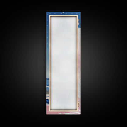 Ocean Wave, Coastal Wall Art, Abstract Seascape Painting, Beach House Decor, Modern Blue and Pink Print, Canvas Print, Living Room Wall Art