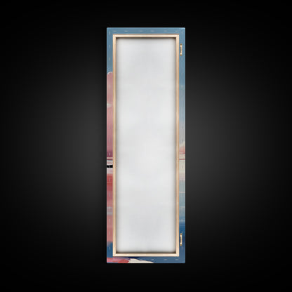 Pink Clouds, Coastal Wall Art, Minimalist Landscape, Modern Seascape, Large Framed Canvas Print, Living Room Art, Soft Pastel Decor