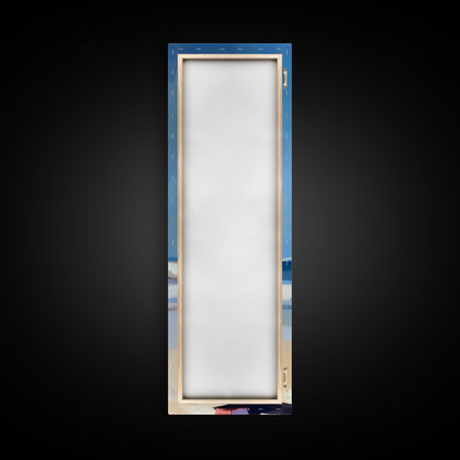 Pinkes Surfbrett, Strandhaus-Kunst, Küstenästhetik, Surfer-Lifestyle, Sommerfeeling, Gerahmter Leinwanddruck mit Ozeanmotiv, Moderne Wanddekoration