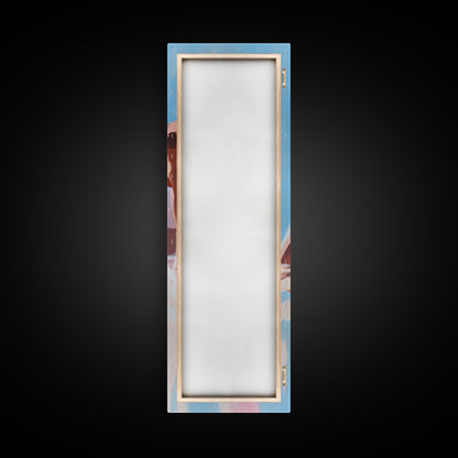 Ski Girl, Winter Adventure, Sporty Aesthetic, Snowy Mountain Art, Outdoor Enthusiast Gift, Framed Canvas Print, Modern Wall Decor